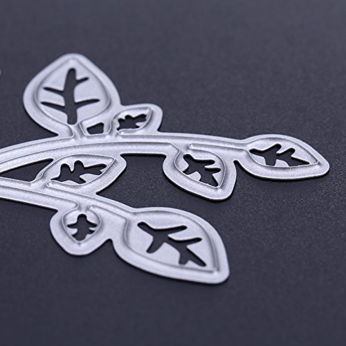 Amazingdeal365 3PCS Zweig Metall Form Schablonen Schneiden DIY Dekor Sammelalbum Karten Buchzeichen Lesezeichen als Geschenk für Freunde Geburtstag Kinder,Kindergarten Hobby Schule Handarbeit Unterricht usw. Ein tolles Geschenk! - 5