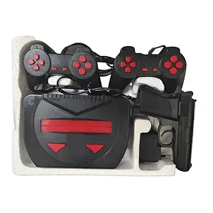 Plasmic Super 8 bit Tv Video Game Console with 2 Game Controllers 1 Laser Gun Unlimited Fun for Kids