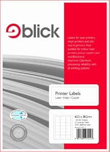 Blick A4 Multi Labels (100 Sheets, 21 per Sheet): Amazon.co.uk: Office ...