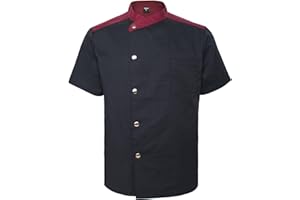 TOPTIE Unisex Short Sleeve Chef Coat Jacket