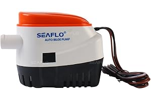 LIGHTEU®, Seaflo Automatyczna pompa wodna zęzowa 12 V 750 GPH 3 A z wbudowanym systemem przełączników pływakowych, nie wymaga osobnego przełącznika pływakowego