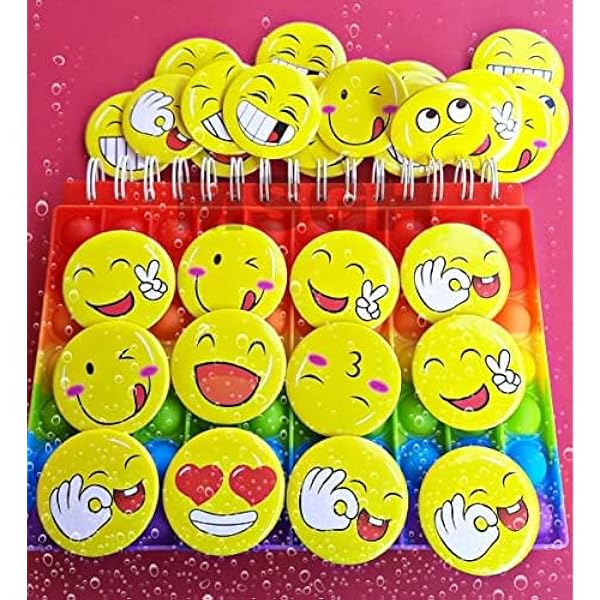 MSGH Smiley Emoji Colourful Expressions 3 CM Button Pins