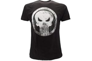 SABOR SRL T-Shirt The Punisher Originale Nera Serie Netflix Marvel Prodotto Ufficiale Maglia Maglietta