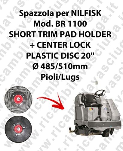 Short Trim Pad Holder + Centerlock for Nilfisk Mod. Mops BR 1100