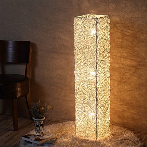 Preisvergleich Produktbild LightSei- Creative Rattan Stehleuchte Wohnzimmer Schlafzimmer Stehleuchte Arbeitsleuchten Bedside Rattan Stehleuchte ( Farbe : Weiß )