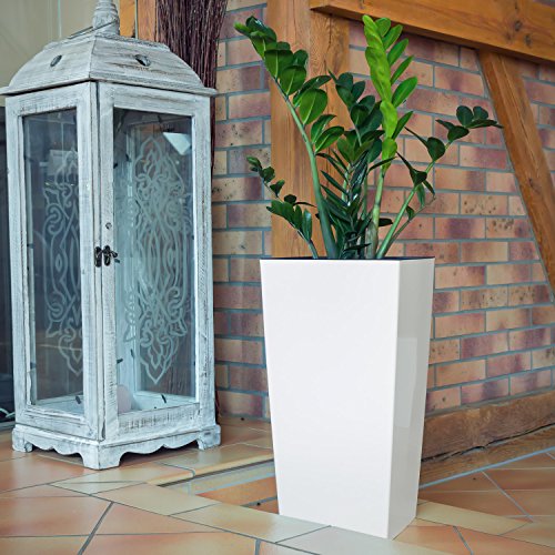 Großer Pflanzkübel 26,6L Blumentopf inkl.Einsatz Kunststoff weiss URBI SQUARE 7 Farben Hochglanz - 6