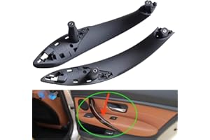 Hacreyatu 1 Paio Maniglia Interna Porta, Lato sinistro/destro, Manopola sul Pannello Interno Per B-MW Serie 3 4 F30 F31 F32 F33 F34 F35 F36 F80 F82 F83 (Posteriore- (sinistra/destra), Nero)