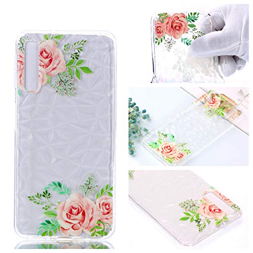 Preisvergleich Produktbild Neo Silikon Hülle [Scratch-Resistant],Kreativ Niedliche Silikon Glitter Schutzhülle / Cover Soft Ultra Dünn Bling Crystal Clear Transparent Kirstall Gel TPU Protective back für Samsung A7 2018