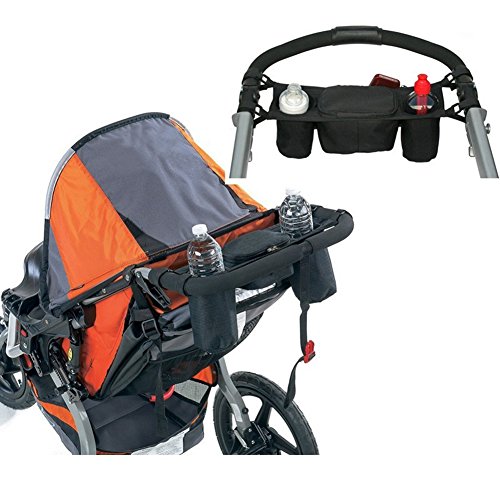 JUNGEN Kinderwagen Organizer Kinderwagen Zubehör Universal schwarz Baby Wickeltasche Kinderwagen Buggy Becherhalter passend für die meisten Kinderwagen - 7