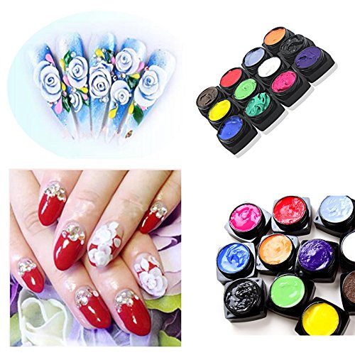 CHIC*MALL 12 Colors Manicure 3D UV Sculpture Gel Nail Art Tip Creative Decoration Beauty