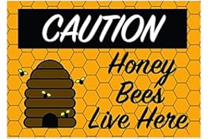 RIFOSA 12"x8" Bee Keeping Metal Sign Caution Bee Hives Honey Beehive
