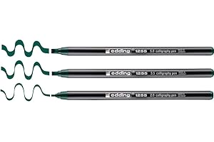 edding 1255 pisak do kaligrafii – 3 x – idealny do kaligrafii i liter na prawie wszystkich powierzchniach – wyprodukowano w Niemczech butelkowa zieleń