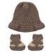 Imported Photography Prop Newborn Baby Crochet Knit Costume Cap Shoe Set Brown RS.1050.00