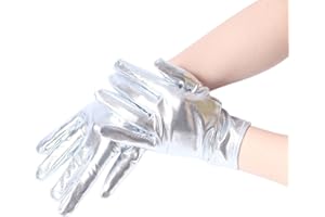 Achsoo Women Short Bridal Wedding Gloves Cosplay Opera Party Gloves Wrist Length