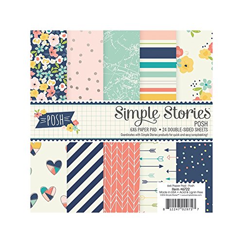 Posh Papier Pad, mehrfarbig, 6 x 6