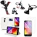 Produktbild Schutzhülle PU-Leder Buch Schutzhülle Halterung Video für Asus ZenFone 2 ze500cl/ZenFone 2. + 3 Displayschutzfolie, transparent + 1 Halterung Auto GPS Klemmleuchte drehbar verstellbar
