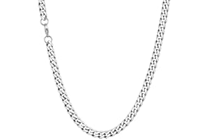 U7 Collana Uomo e Donna a Catena Maglia Cubana in Acciaio Inossidabile Larghezza 3/6/9/12 mm Lunghezza 35-76 cm Colore Argento/Nera/Oro 18K Gioielli Donna Uomo con Confezione Regalo