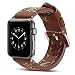 Produktbild kingko® Leder Zubehör Band Armband Armband für Apple Watch 38mm 42mm für Apple Watch Series 1 Series 2 Series 3 (38mm, Braun)