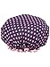Produktbild Moolecole Frau Polka Punkte Gedruckt Wasserdicht Dusche Kappe Doppelt Schicht Baden Kappe Elastisch Band Spa Dusche Hut Navy Blau