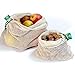 Produktbild Wiederverwendbare Obst- und Gemüsebeutel aus Bio-Baumwolle mit Kordelzug - Einkaufsnetz/Lebensmittelbeutel im 2er Set grün (L,M)