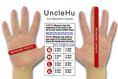 UncleHu Schnittschutzhandschuhe – Küchensicherheit Handschuhe – Hochwertige Performance Statistik EN388 Slash CE Level 5 – Waschbar und für Lebensmittel geeignet, Gute Multitasking Arbeitshandschuhe M - 7