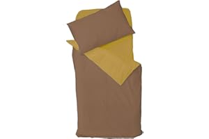 DODO Mon PTIT Juego de edredón de 75 x 120 cm + Funda de Almohada de 35 x 45 cm, Color marrón