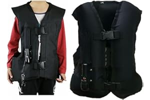 YXYMOTEFLY Gilet Airbag Équestre Enfant Veste D'airbag De Moto Boucle De Taille Ajustable Manteau De Concours D'équitation (Color : Nero, Size : L)