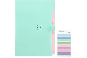 KONVINIT Carpeta Clasificadora Archivador A4 Organizador Documentos Plastico 5 Bolsillos de gran Capacidad Extensible Portátil Organizador Documentos para Herramientas Escolares y de Oficina