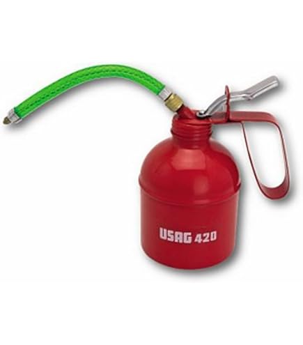 MEETOOT Pompa A Mano Per Olio Ad Alta Pressione - Lattina Rossa Con Beccuccio, 250g, Per Lubrificazione Industriale E Auto