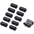 THE WHITE SHOP 10PCS Clip-on Noise Filter，Anti-Interference High-Frequency Ferrite Core Choke Clip for Telephones,Tvs,Speakers,Radio,Audio Equipment Noise Suppressor (5mm Inner Diameter)