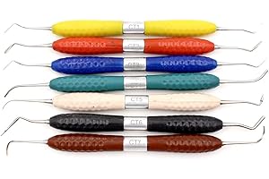 CHESTNUT-YX Instrumentos de relleno de compuesto dental con mango de silicona de 7 piezas, colocación de restauración, contorneado CT1-CT7