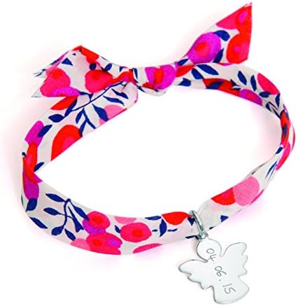 Personalised Liberty bracelet with angel pendant silver