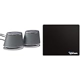 Amazon Basics - PC-Lautsprecher mit dynamischem Sound, USB-Betrieb, Silber, 1 Paar & ROCCAT Kanga Mini - Choice Cloth Gaming