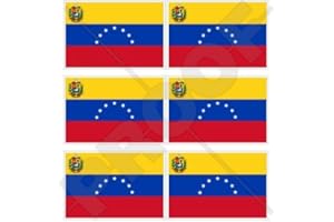 STICKERSWORLD Venezuela bandera de Estado anterior (7 estrellas) de los venezolanos. América del Sur 40 mm (1,6 cm) funda para teléfono celular vinilo Mini pegatinas, adhesivos X6