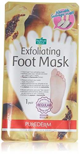 Purederm Exfoliating Foot Mask Papaya & Chamomile Extract - "Sock type" Foot Exfoliating Mask - Perfectly Peel Away Calluses and Dead Skin Cells in Just 2 Weeks!!! - 1 Pair