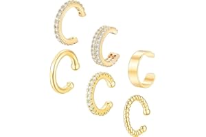 DHRUTI 3PCS Orecchio Clip Acciaio Inossidabile Non Piercing Gioielli Polsino Orecchio Cartilagine Helix Foglie Donne per ragazze adolescenti Regali alla moda per adolescenti Regali di Natale (Oro)