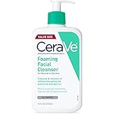 CeraVe K&ouml;p&uuml;kl&uuml; Y&uuml;z Temizleyici, Makyaj S&ouml;k&uuml;c&uuml; ve Yağlı Ciltler i&ccedil;in G&uuml;nl&uuml;k Y&uuml;z Yıkama, Paraben ve Kokusuz, 16 Fl Oz