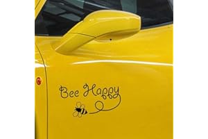 HANDMADE BY STUKK Stukk Stickers Sticker en Vinyle Bee Happy Bumblebee pour fenêtre de Voiture 15,4 cm x 8,5 cm - Noir
