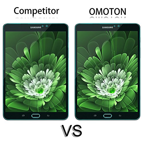OMOTON Panzerglas Schutzfolie für Galaxy Tab S2 8.0 Wi-Fi mit [9H Härte][ Anti-Kratzen][Kristall-klar][Bläschenfrei zu Montage][lebenslange Garantie] - 5