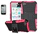 Produktbild ISENPENK Apple iPhone 4/4s Stand Case mit Panzerglas/Schutzfolie,TPU+PC Ultra Slim Silikon Tough Rugged Dual-Layer Hardcase with Built-in Kickstand Thin Schutzhüllen,Wasserdicht Shockproof Anti Slip Protection Hülle Tasche für Apple iPhone 4/4s 3.5Zoll-[rosa]+Panzerglas/Schutzfolie/Displayschutzfolie