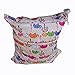 Wawoo®Washable Reusable Waterproof Dual Zipper Baby Cloth Diaper Nappy Wet Dry Bag Tote with Funny Animal Printed-Colourful Elephants