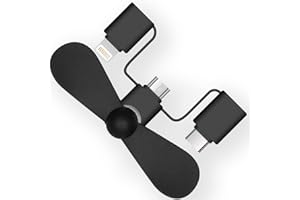 iMoshion 3-in-1 Ventilator kompatibel mit Smartphones Lightning, USB-C & Micro-USB - Schwarz