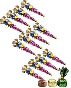 chocolate venue Assorted Chocolates in Cone Shape Floral Printed Chocolate Gift Box for Baby Shower/Return Gift for Kids (Weight 50 Grams) (Pack of 1, 5 Chocolates Each Pack) (Pack of 12)