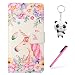 Produktbild Samsung Galaxy S7 Hülle Blumen Pferd PU Leder Magnetverschluss Ständer Flip Brieftasche Schutzhülle Handyhülle Mit Kartenfach Für Samsung Galaxy S7 Mit Zwei Geschenk