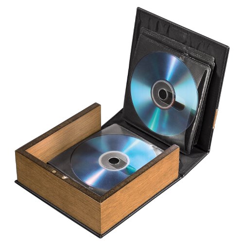 Hama CD-Ordner für 28 CDs/DVDs/Blu-rays, stabile Konstruktion mit Holz-Seitenteilen, schwarz/braun - 3