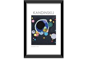 LABORATORIO 102 Quadro Kandinskij Alcuni Cerchi (20x30 cm) Arte Contemporanea - Stampa Fotografica da Parete con Cornice inclusa - Poster Moderno Pronto da Appendere