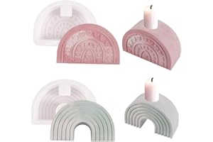 XEERUN 2 Stück Silikonform Kerzenhalter, Regenbogenbrücken Silikon Gießform Kerzenhalter,Raysin Kerzenhalter Gießform,Silikon Regenbogen Tablett Für DIY Seife Kerzen Bastel Ornamente
