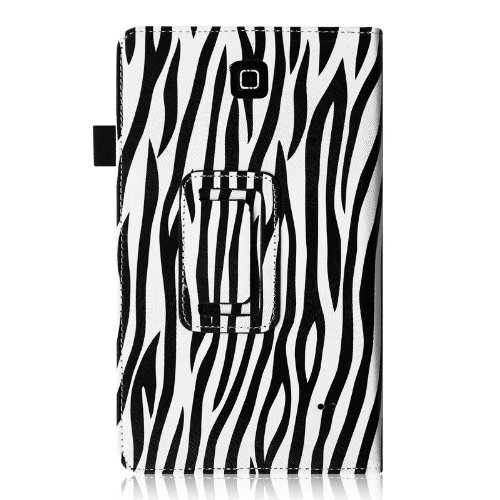 Fintie Samsung Galaxy Tab 4 7.0 Hülle Case – Slim Fit Folio Kunstleder Schutzhülle Cover Tasche mit Ständerfunktion für Samsung Galaxy Tab 4 7.0 T230 T235 (7 Zoll) Tablet, Zebra Schwarz - 3