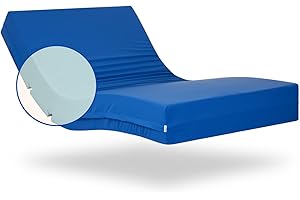 Geriafy - HR-Matratze Professional, 15 cm hoch | Wasserdichter Bezug | Geeignet für elektrisch verstellbare Lattenroste (90x190 cm), Blau
