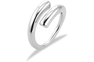 ALEXCRAFT Anelli Argento Ster Regolabile Donna Uomo a Fascia Mignolo Pollice Inossidabile